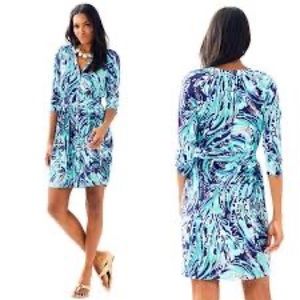 NWT Lilly Pulitzer Bailor Dress Bright Navy Crash The Bash Dress Size Medium
